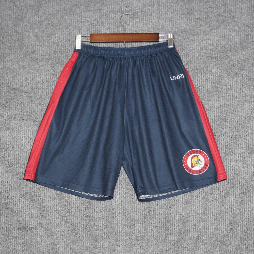UNRL Orono Lacrosse Shorts Mens Size M Navy Red Athletic‎ Gym Workout